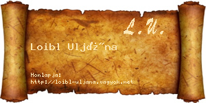 Loibl Uljána névjegykártya